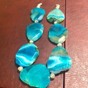 Turquoise Necklace Large Statement Irregular Gemstone Cluster